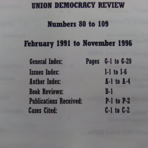 Union Democracy Review Bound Vol. Number 4